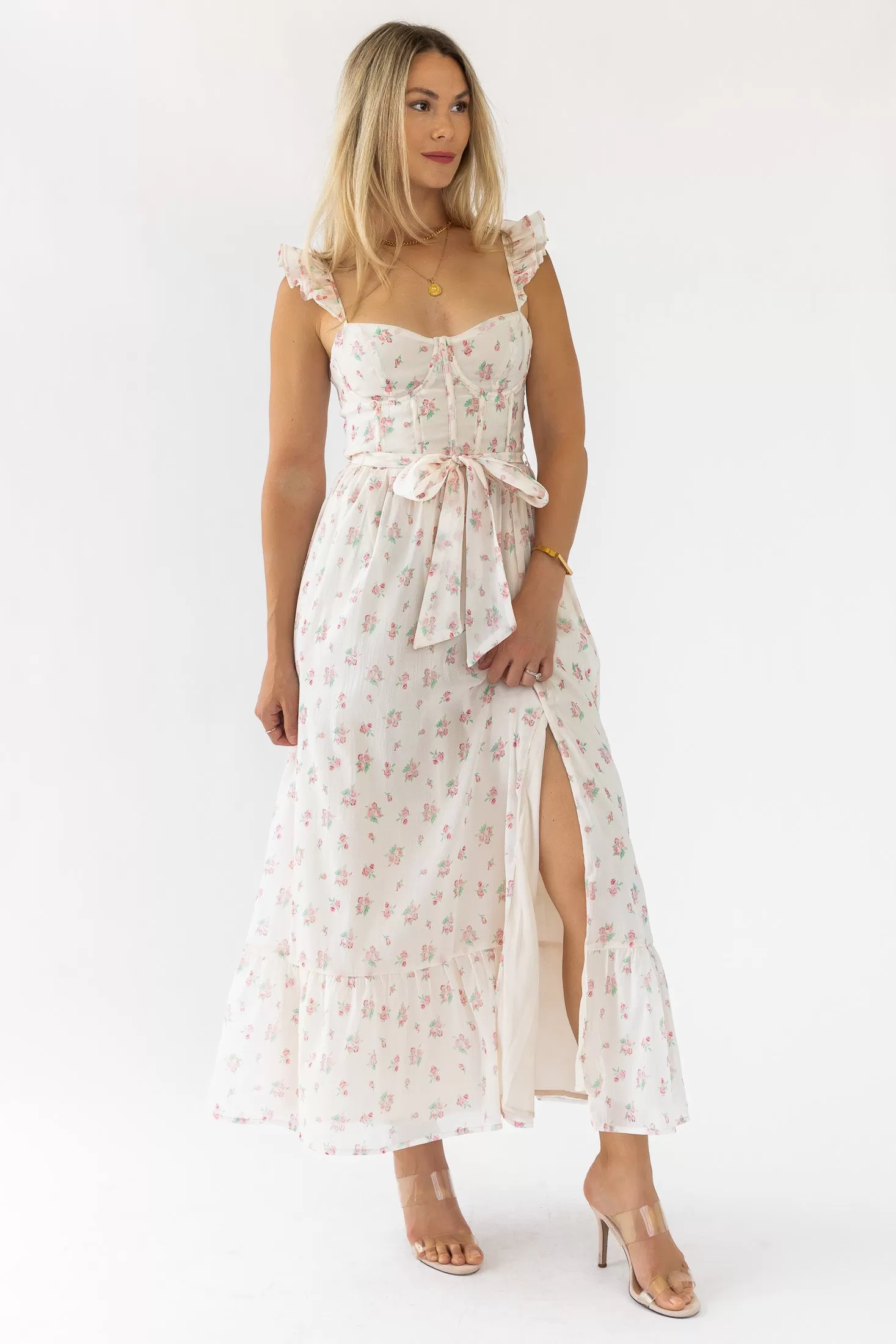 Jesse Blush Floral Corset Dress