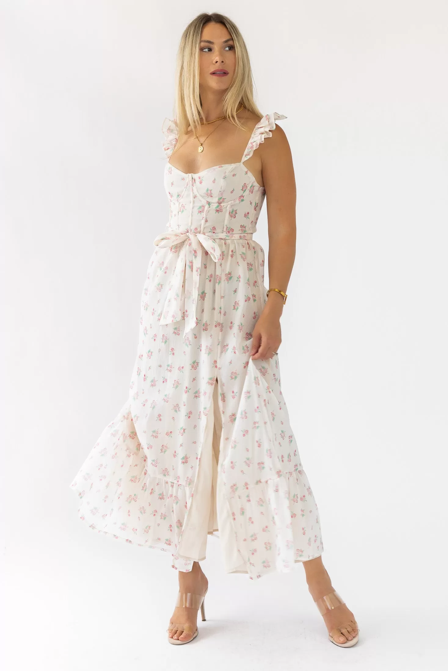 Jesse Blush Floral Corset Dress