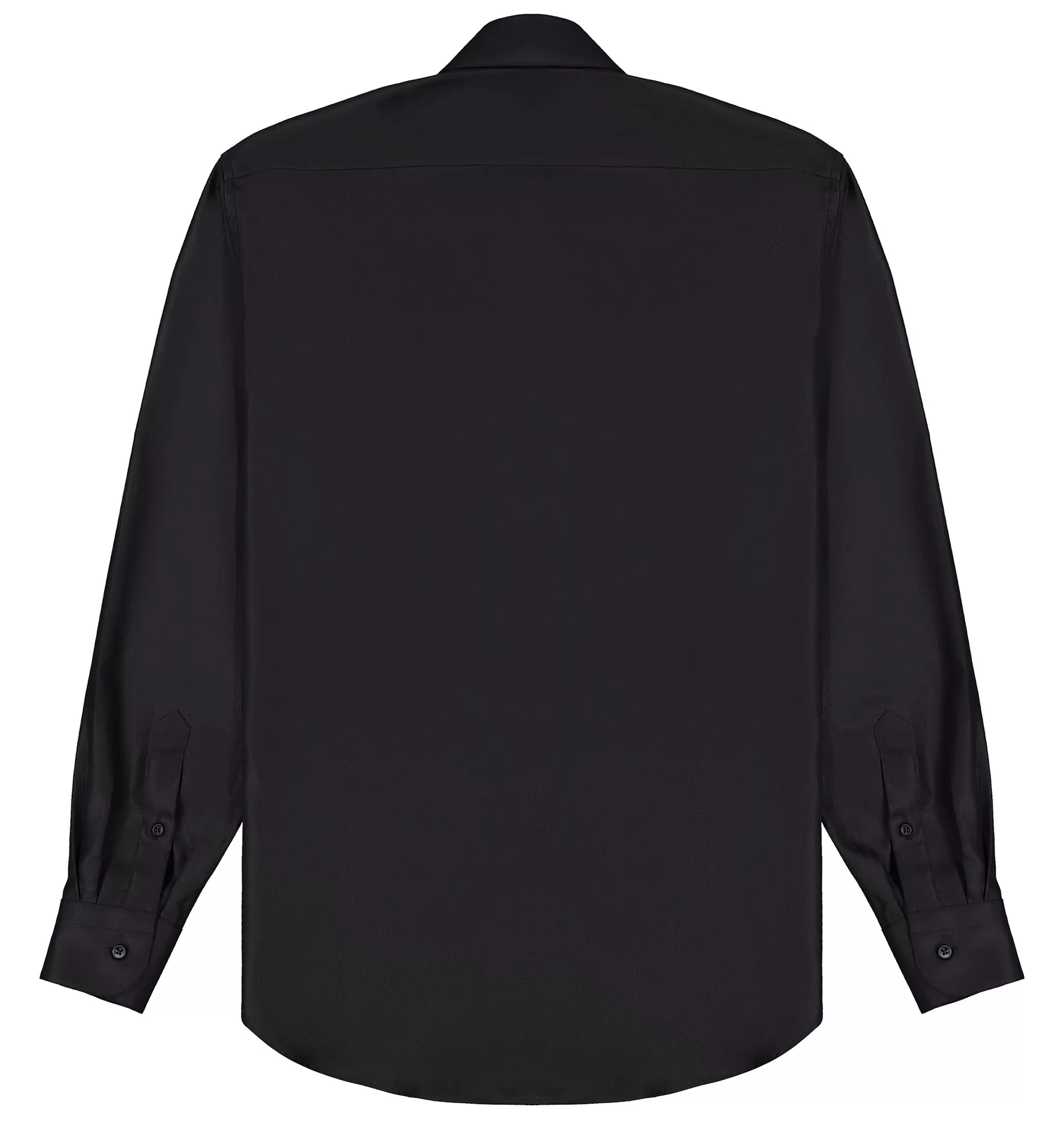 Jet Black Twill Button-Down Collar Shirt