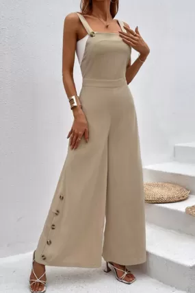 Jumpsuit mit eckigem Ausschnitt und breiten Trägern