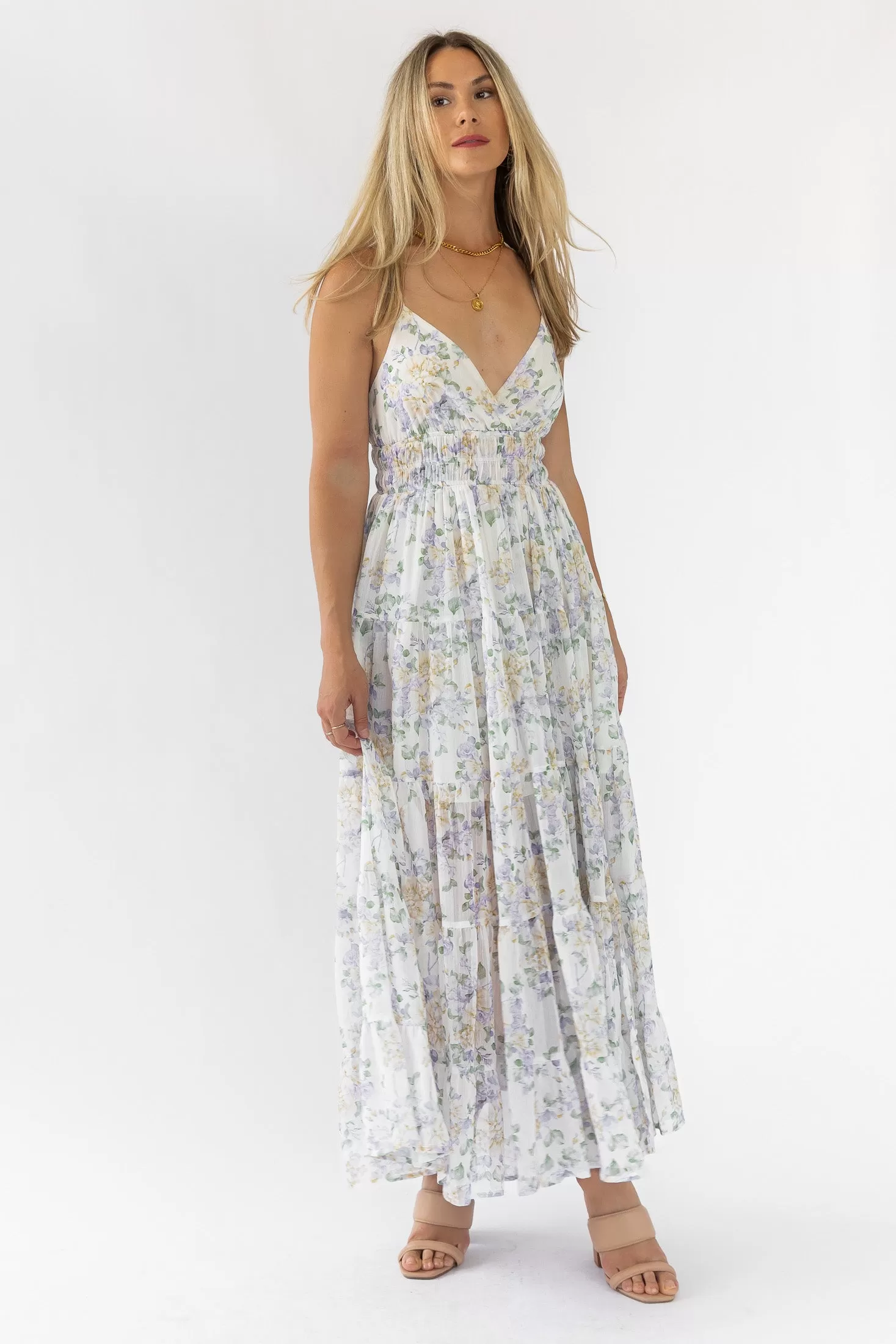 Kinsley Lavender Tiered Maxi Dress