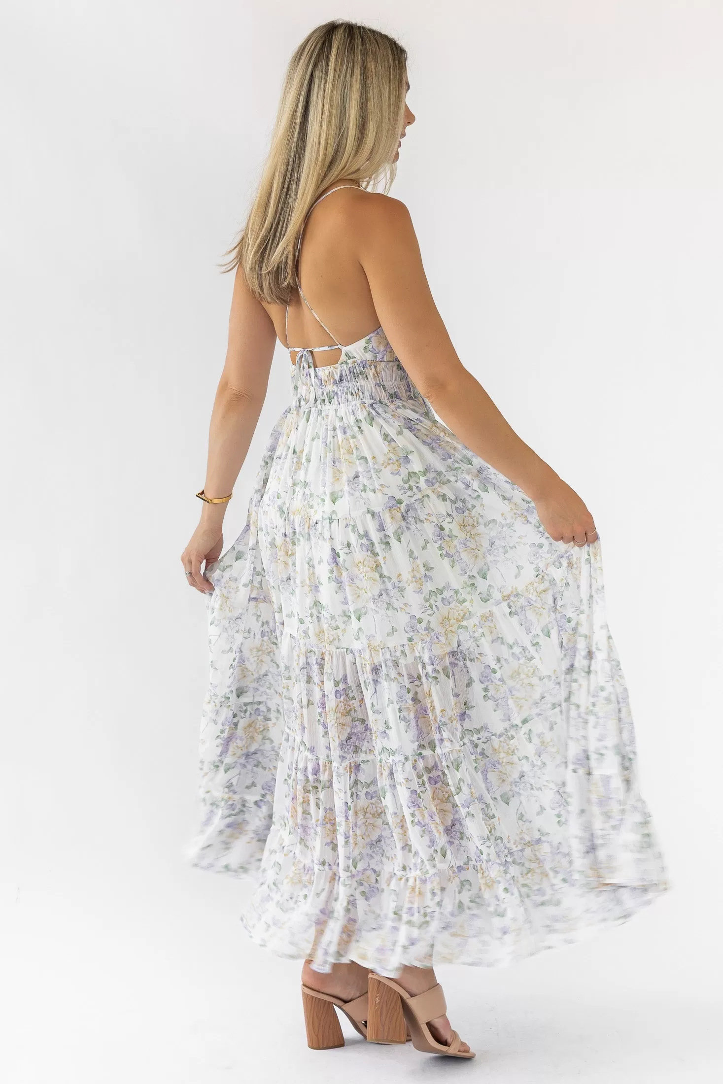 Kinsley Lavender Tiered Maxi Dress