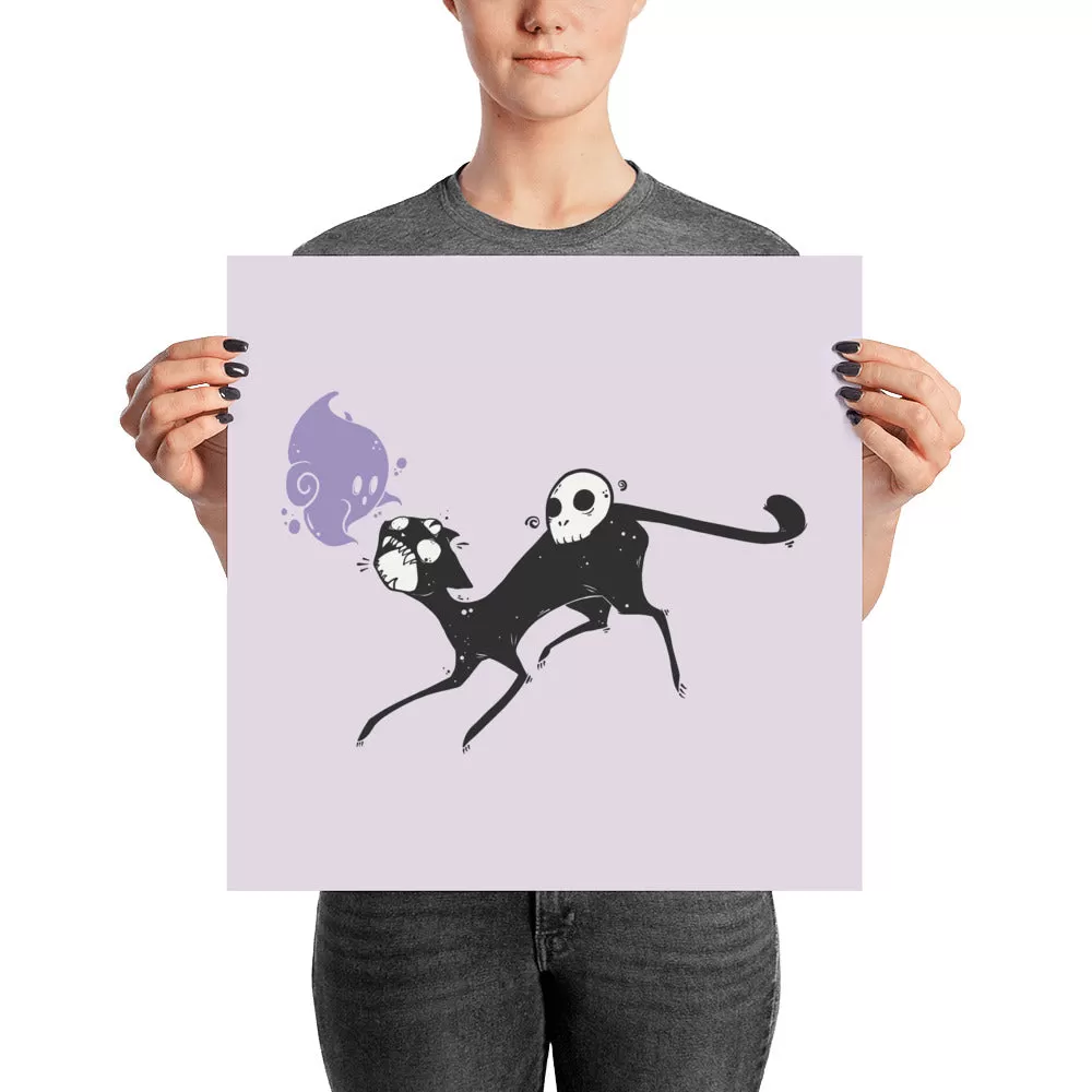 Kuro Cat Purple Matte Art Poster