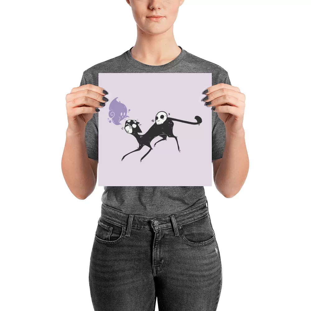 Kuro Cat Purple Matte Art Poster