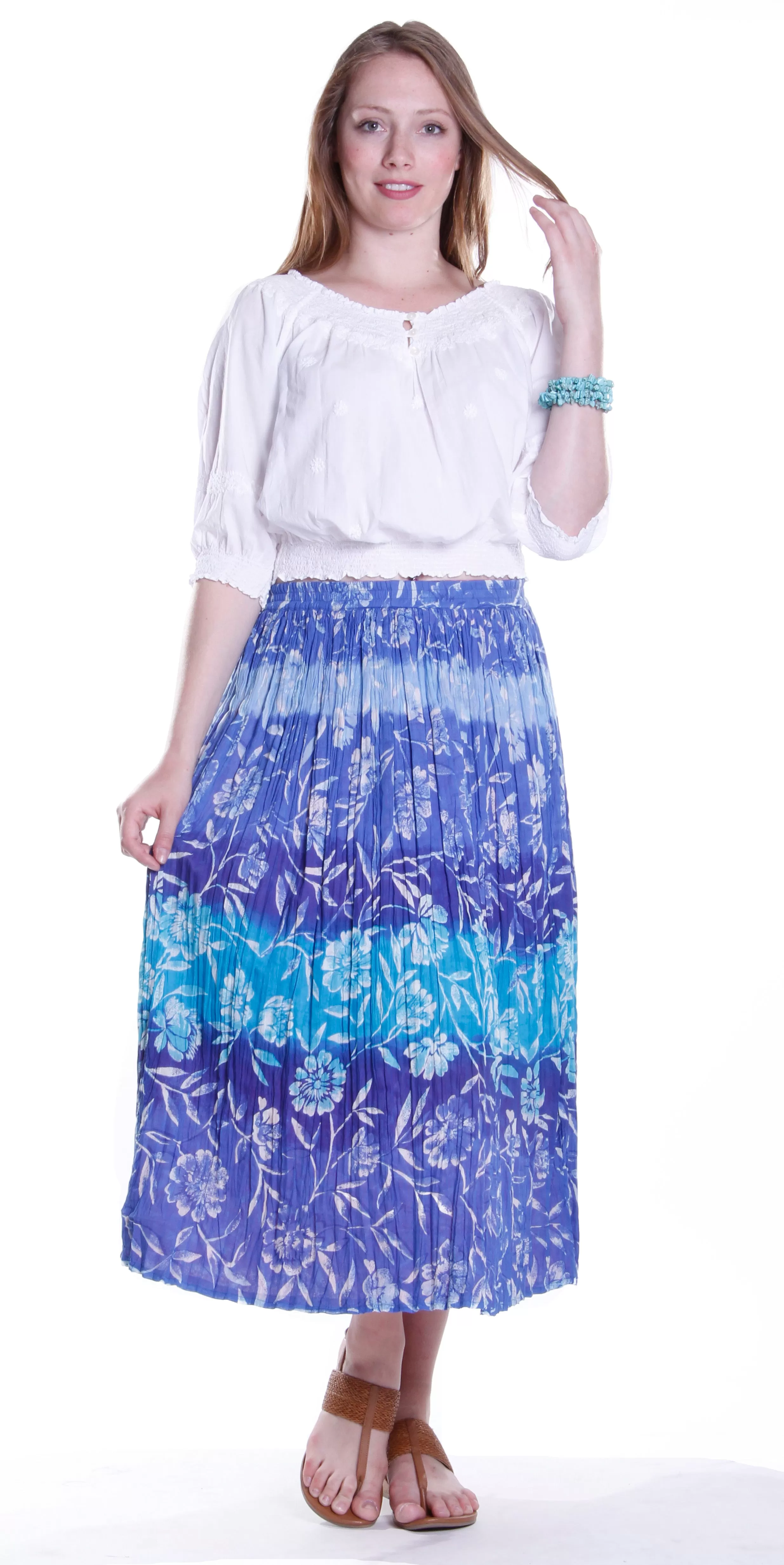 La Cera Crinkle Voile Reversible Skirt