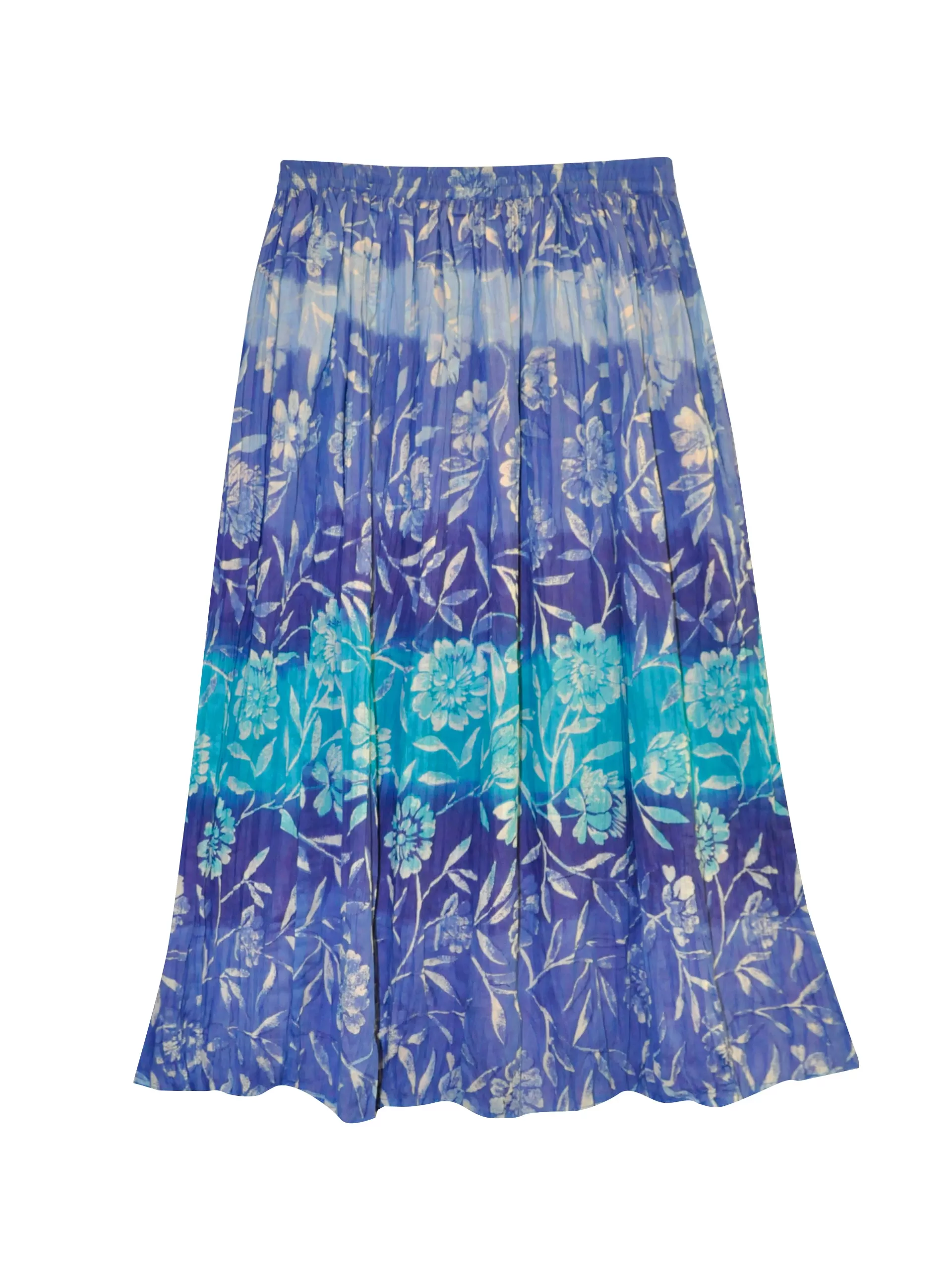 La Cera Plus Size Crinkle Voile Reversible Skirt