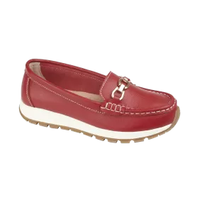 Ladies Leather Slip on Dark Red Shoes Ipanema Flat Jo & Joe