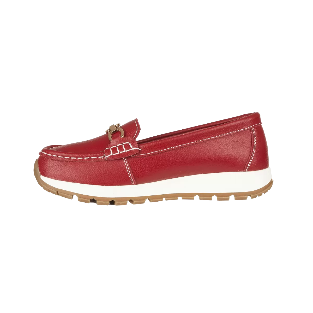 Ladies Leather Slip on Dark Red Shoes Ipanema Flat Jo & Joe