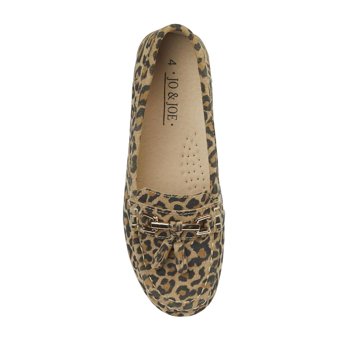 Ladies Leather Slip on  Leopard Print Shoes Nautical Flat Jo & Joe