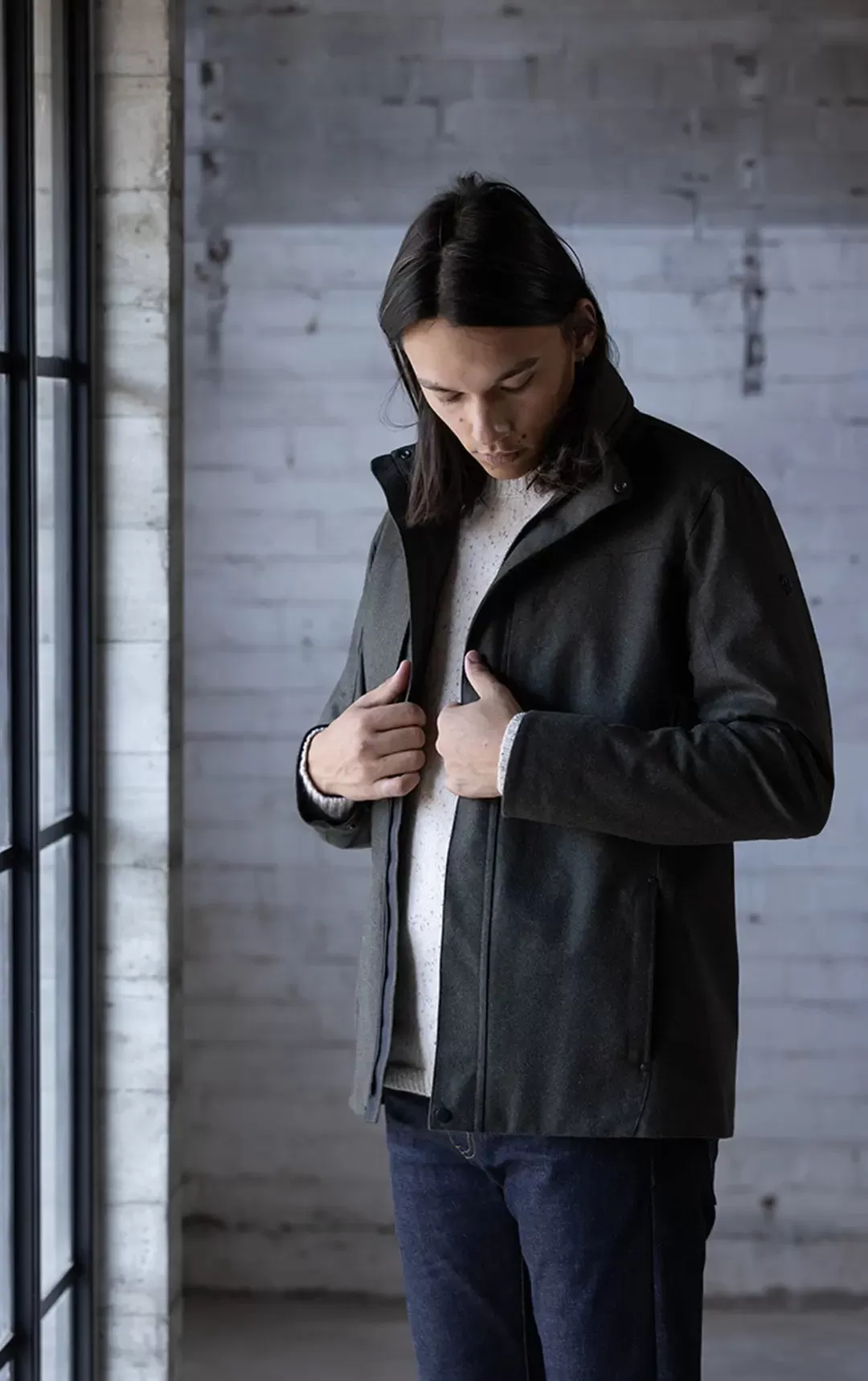 LAMINATED WOOL JACKET