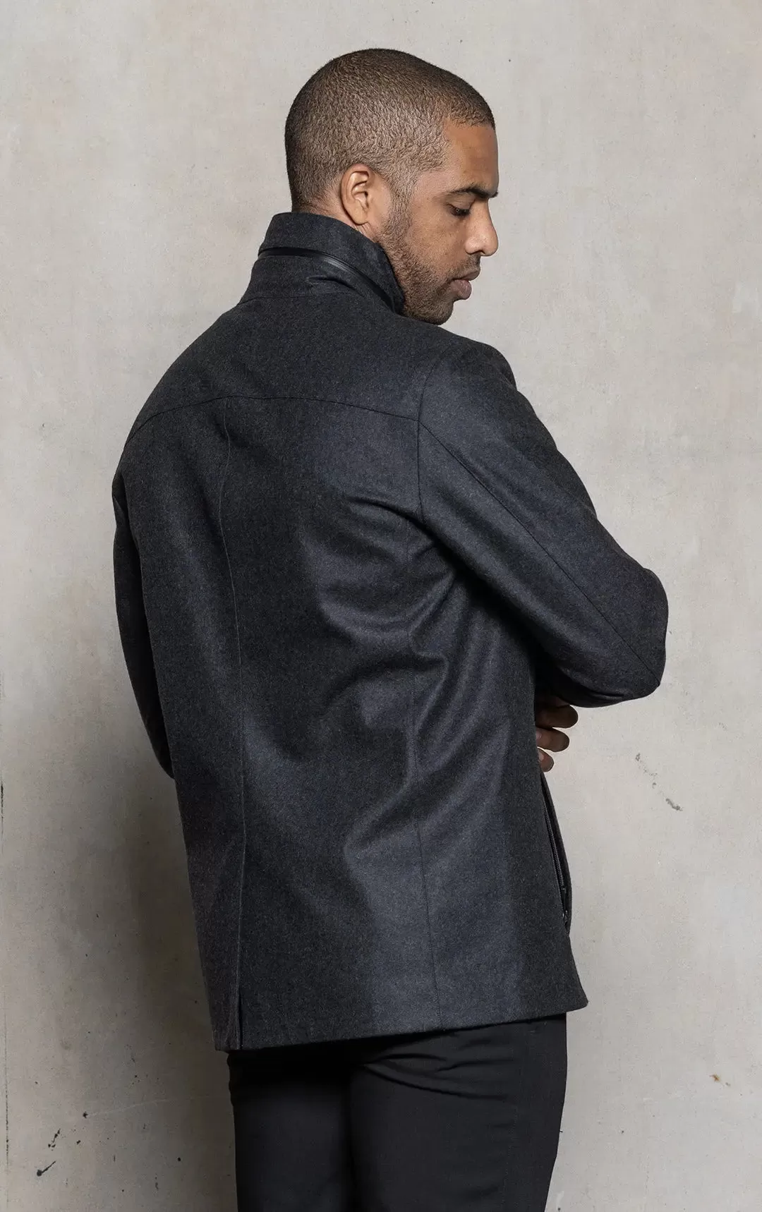 LAMINATED WOOL JACKET