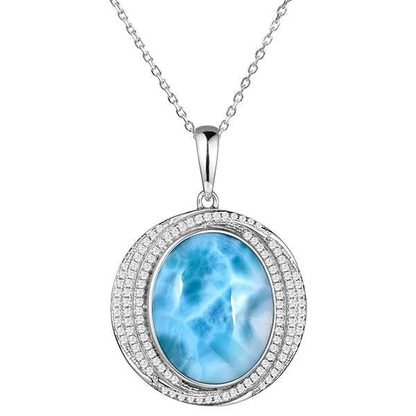 Larimar Radiant Moon Pendant