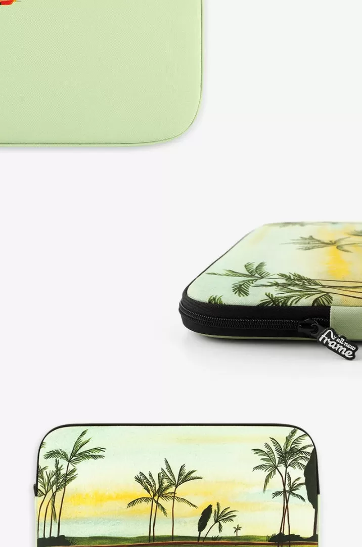 Light Green Graphic Laptop Sleeves 13 15 inch Cases Protective Covers Handbags Square Pouches Designer Artist Prints Cute Lightweight School Collage Office Zipper Fashion Unique Couple Items Gifts