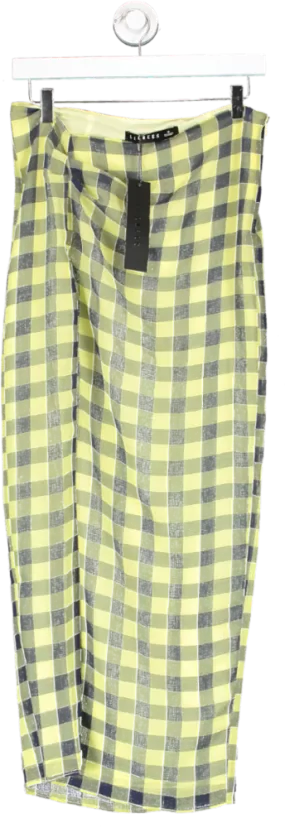 Lioness Yellow Mariah Maxi Checked Skirt UK S