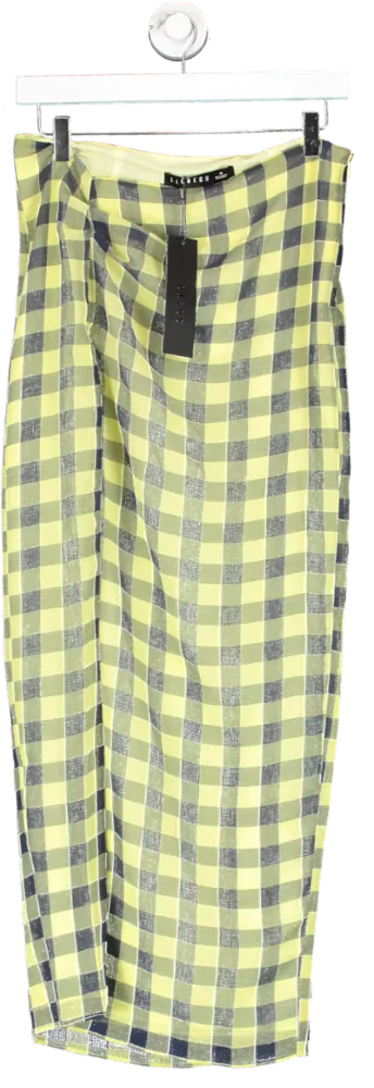 Lioness Yellow Mariah Maxi Checked Skirt UK S