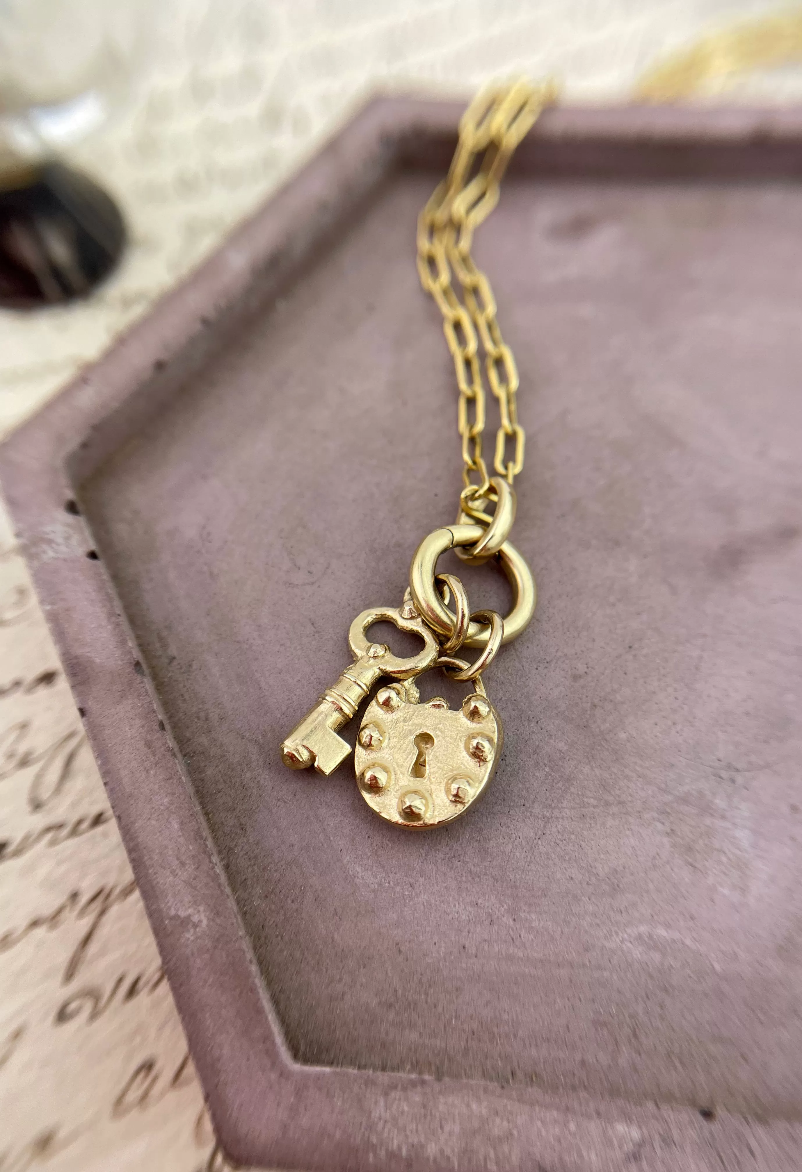 LOCK & KEY Love Charm - 14k Gold