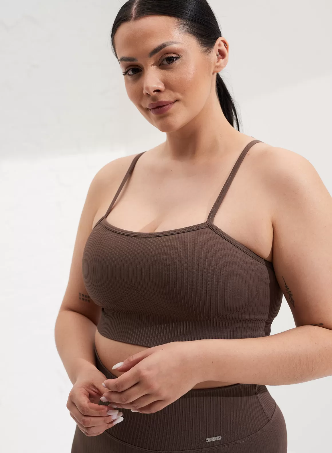 Macchiato Ribbed Seamless Strap Bra