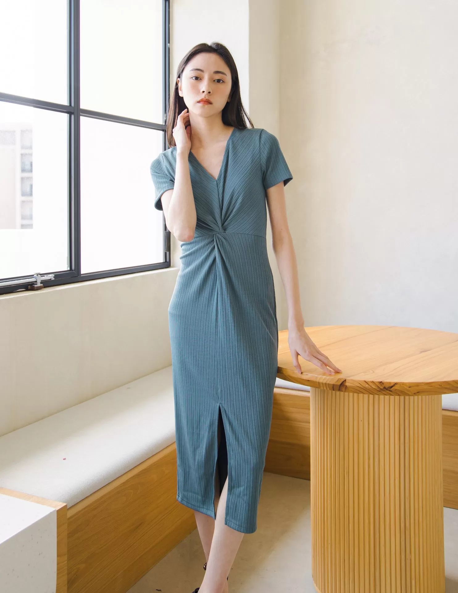 Mae Midi Dress in Teal