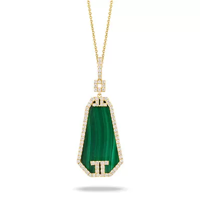 Malachite & Diamond Necklace