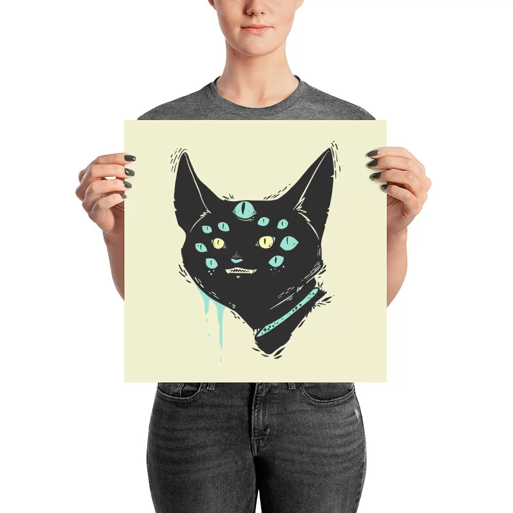 Many-Eyed Cat Monster Matte Art Print