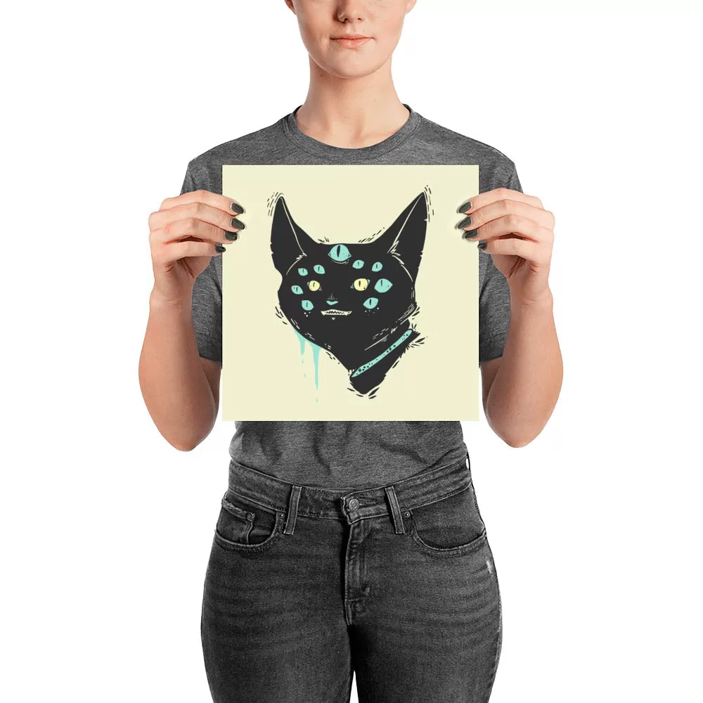 Many-Eyed Cat Monster Matte Art Print