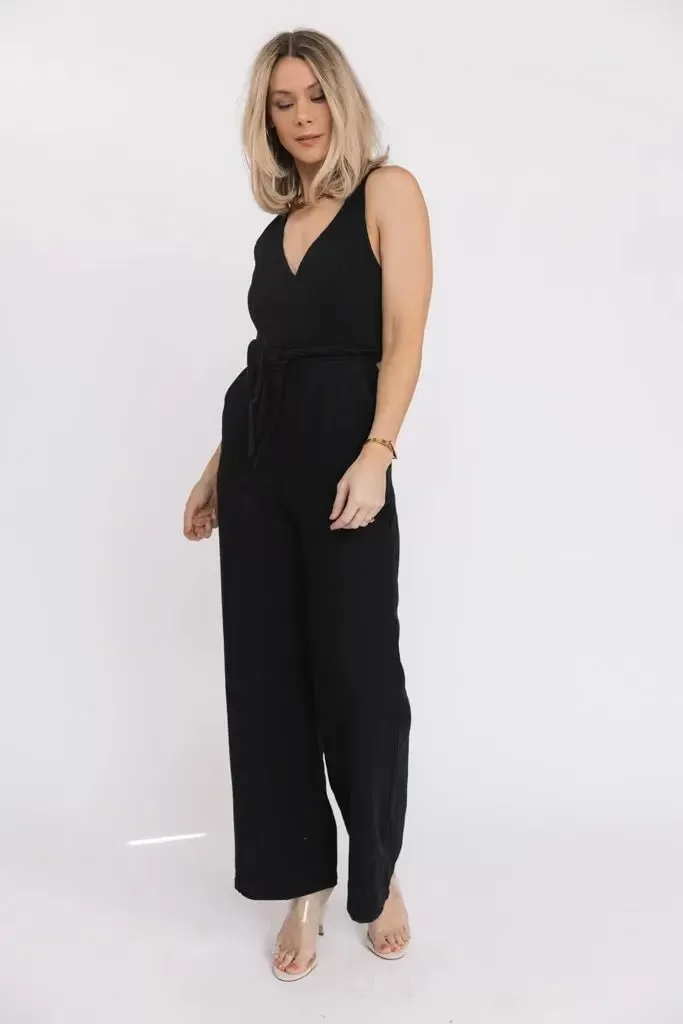 Marlowe Black Criss Cross Back Jumpsuit - Final Sale