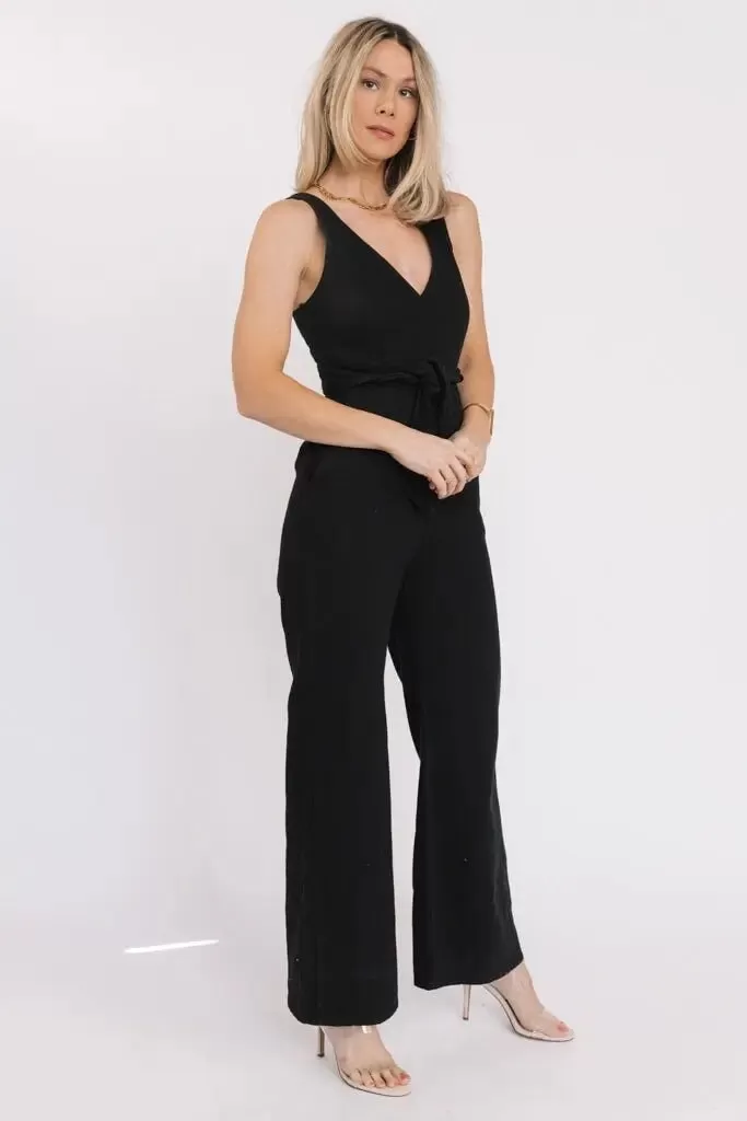 Marlowe Black Criss Cross Back Jumpsuit - Final Sale