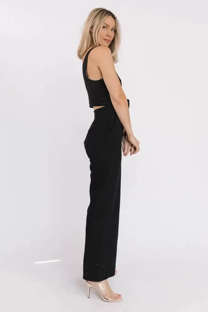 Marlowe Black Criss Cross Back Jumpsuit - Final Sale