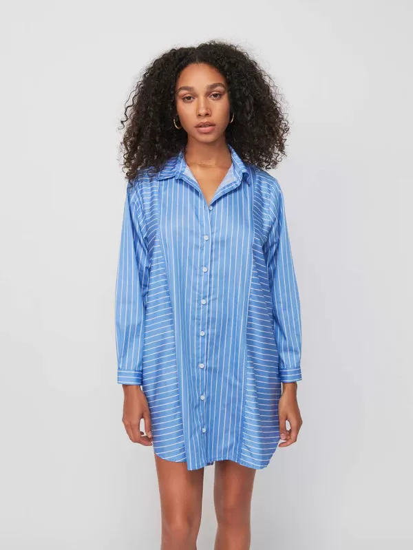 MARNI OVERSIZED BUTTON UP MINI DRESS - NATION