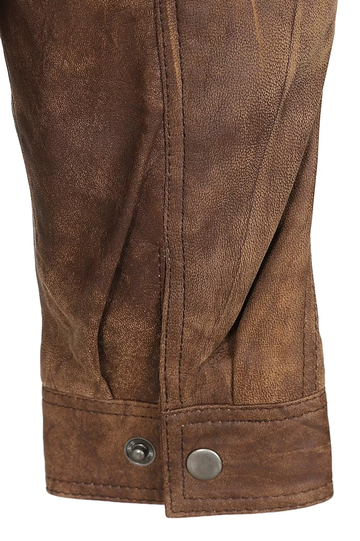 Men's Brown Buff Real Leather Classic Blouson Jacket - 'PAUL'