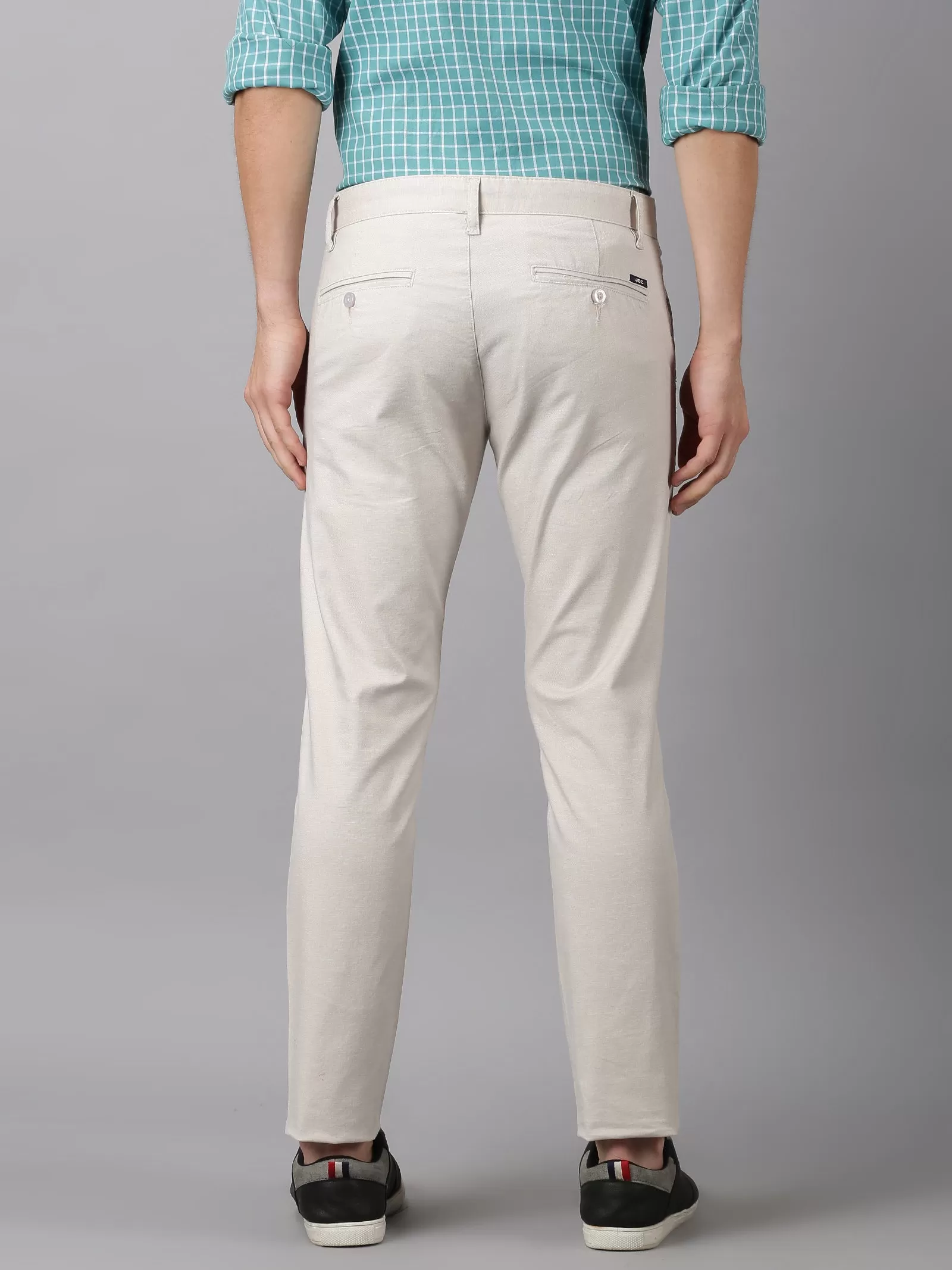 MEN'S ECRU SLIM FIT TROUSER