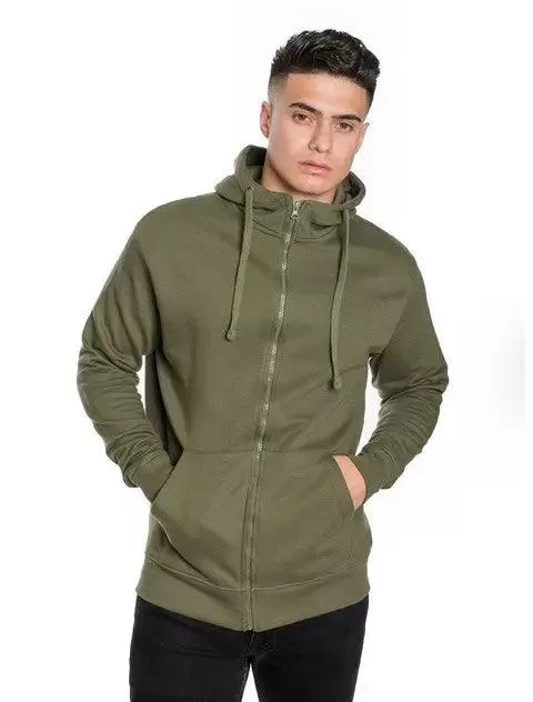 Men's Fleece Hoodie Jacket Olive