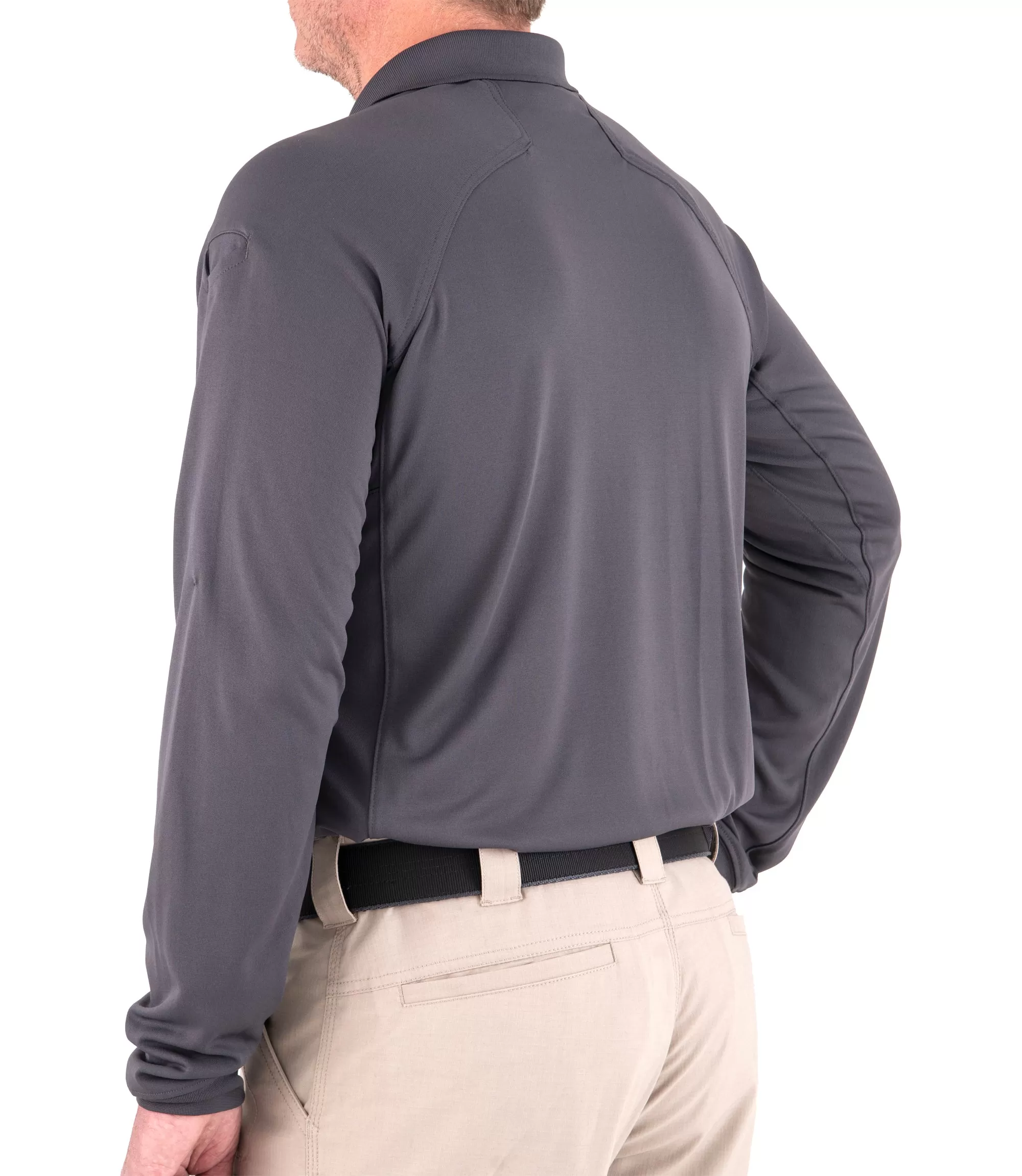 Men's Performance Long Sleeve Polo / Asphalt