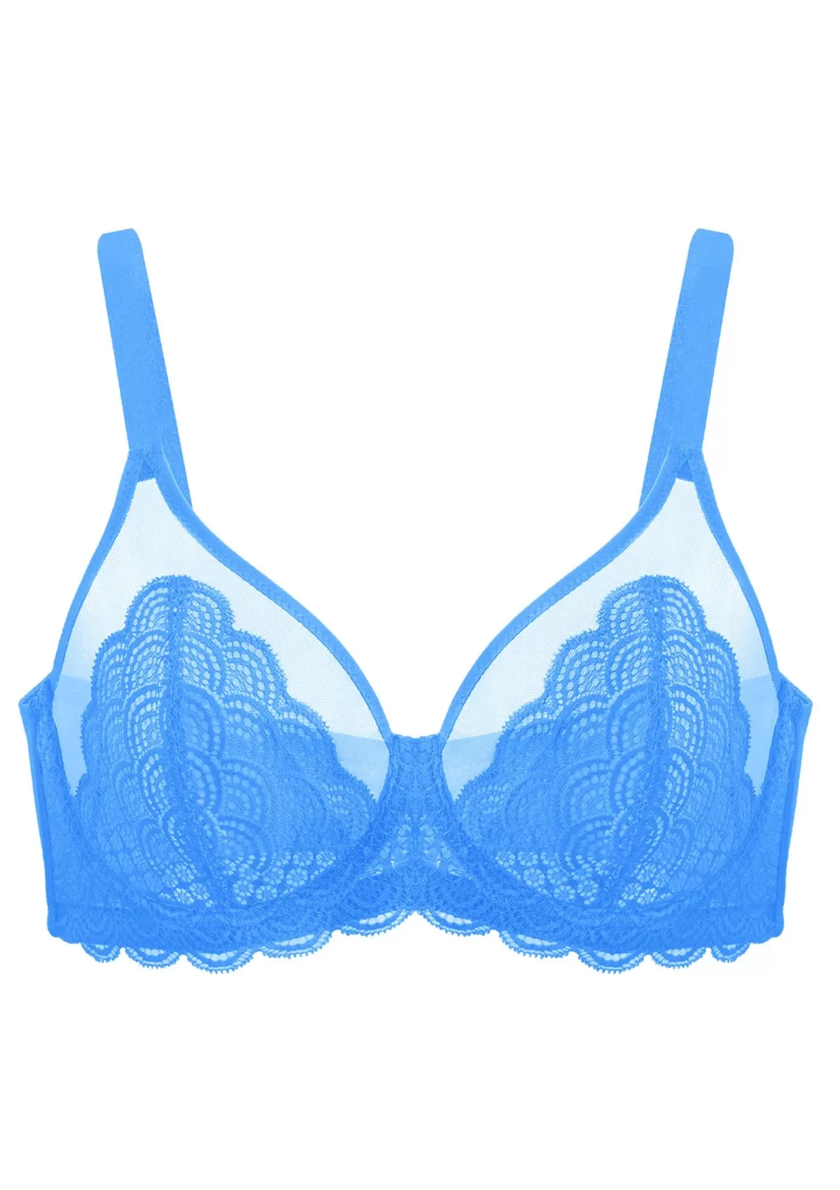 Mermaid Scales Lace Azure Sky Unlined Bra