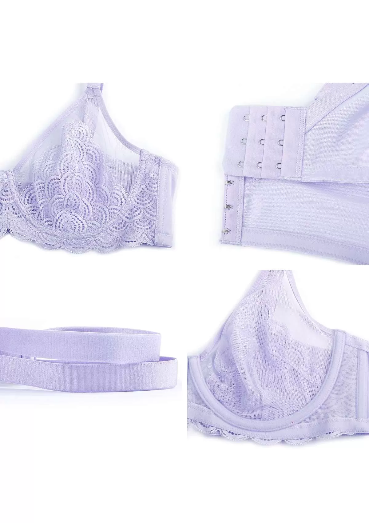 Mermaid Scales Lace Purple Unlined Bra