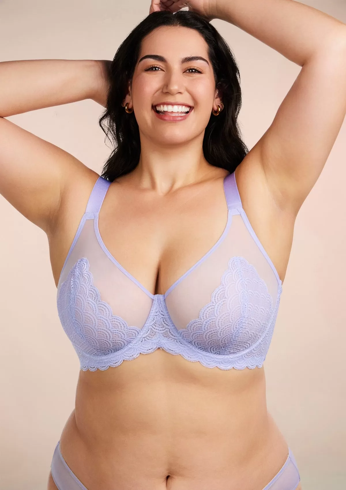 Mermaid Scales Lace Purple Unlined Bra