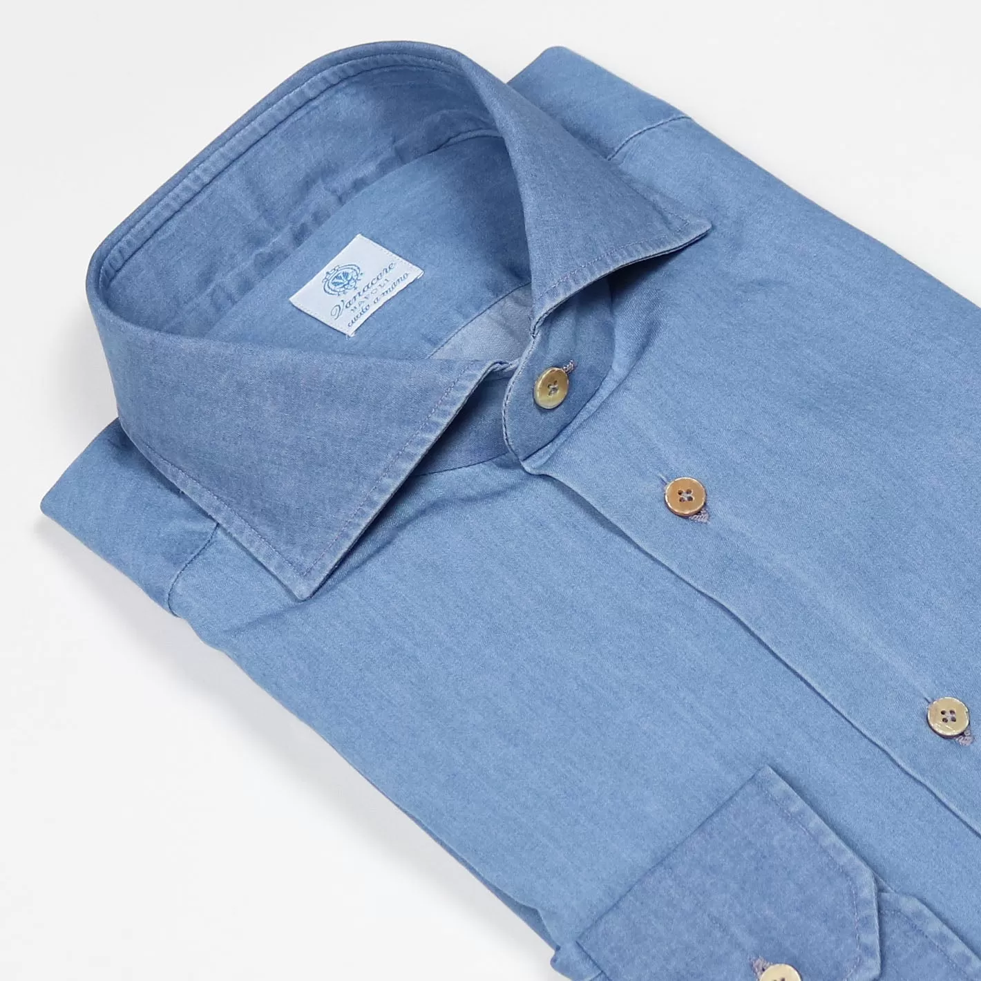 Mid Blue Denim Cutaway Shirt