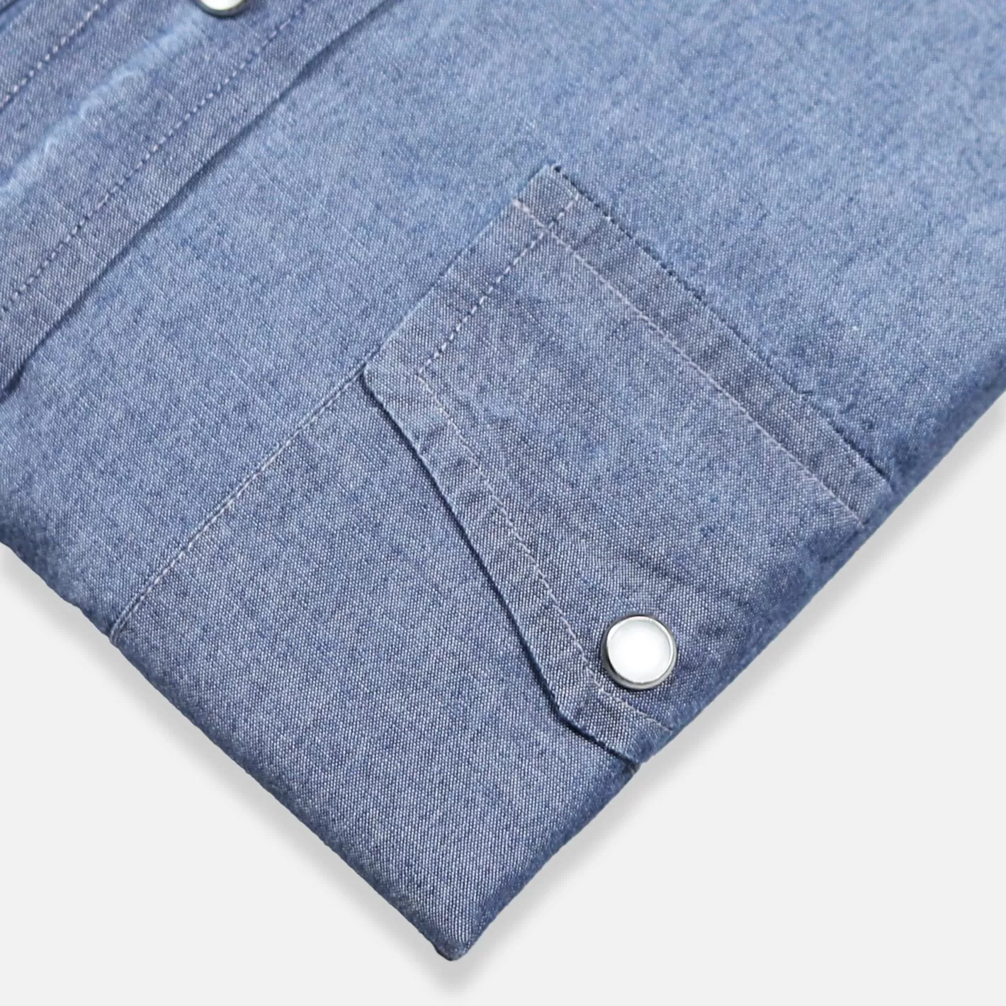 Mid Blue Washed Chambray Rodeo Shirt