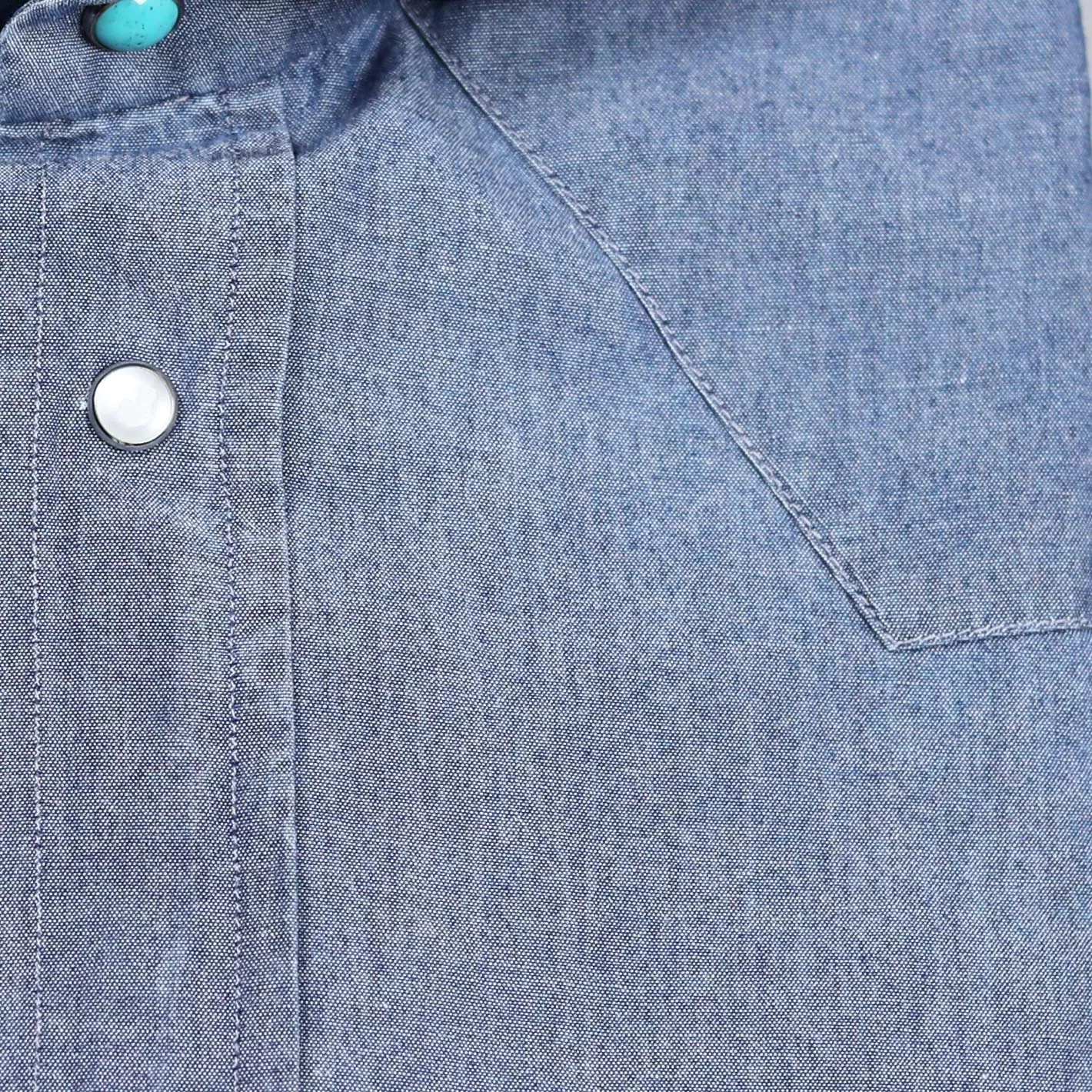 Mid Blue Washed Chambray Rodeo Shirt