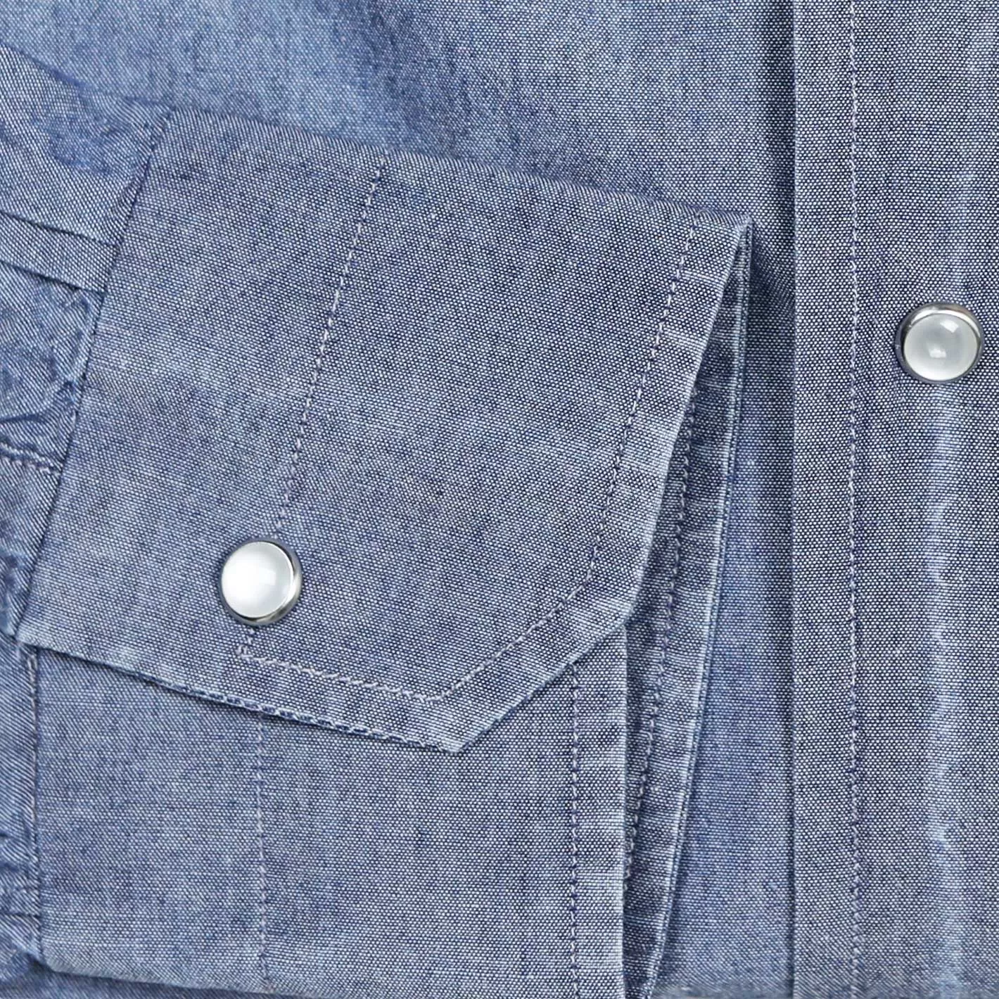 Mid Blue Washed Chambray Rodeo Shirt