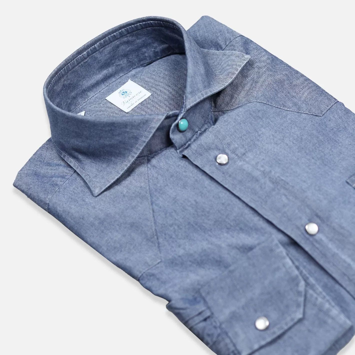 Mid Blue Washed Chambray Rodeo Shirt