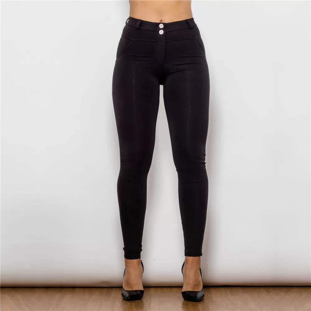 Middle Waist Black Knitted Leggings