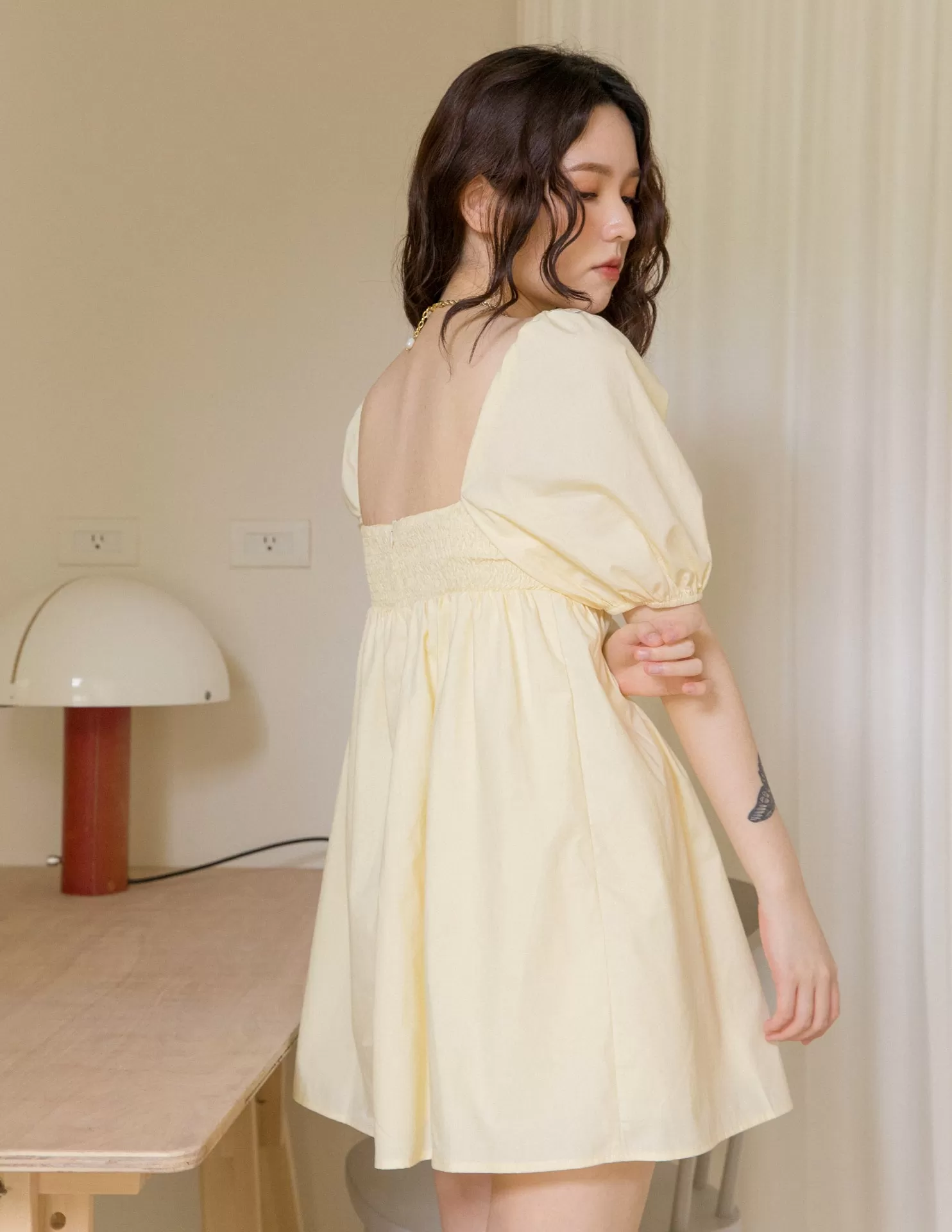 Mika Dress in Pale Yellow