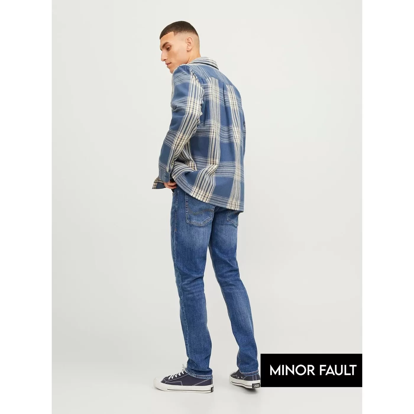 (Minor Fault) Blue Slim Fit Ripped Jeans