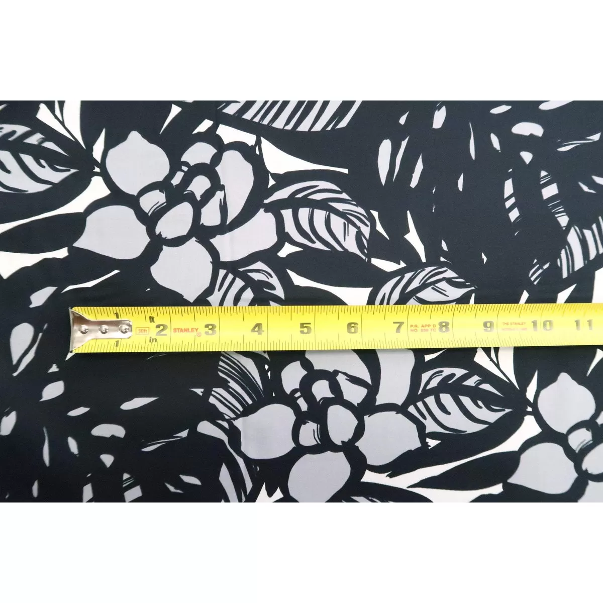 Modern Floral Cotton Fabric | Black & Grey BLK-0009C