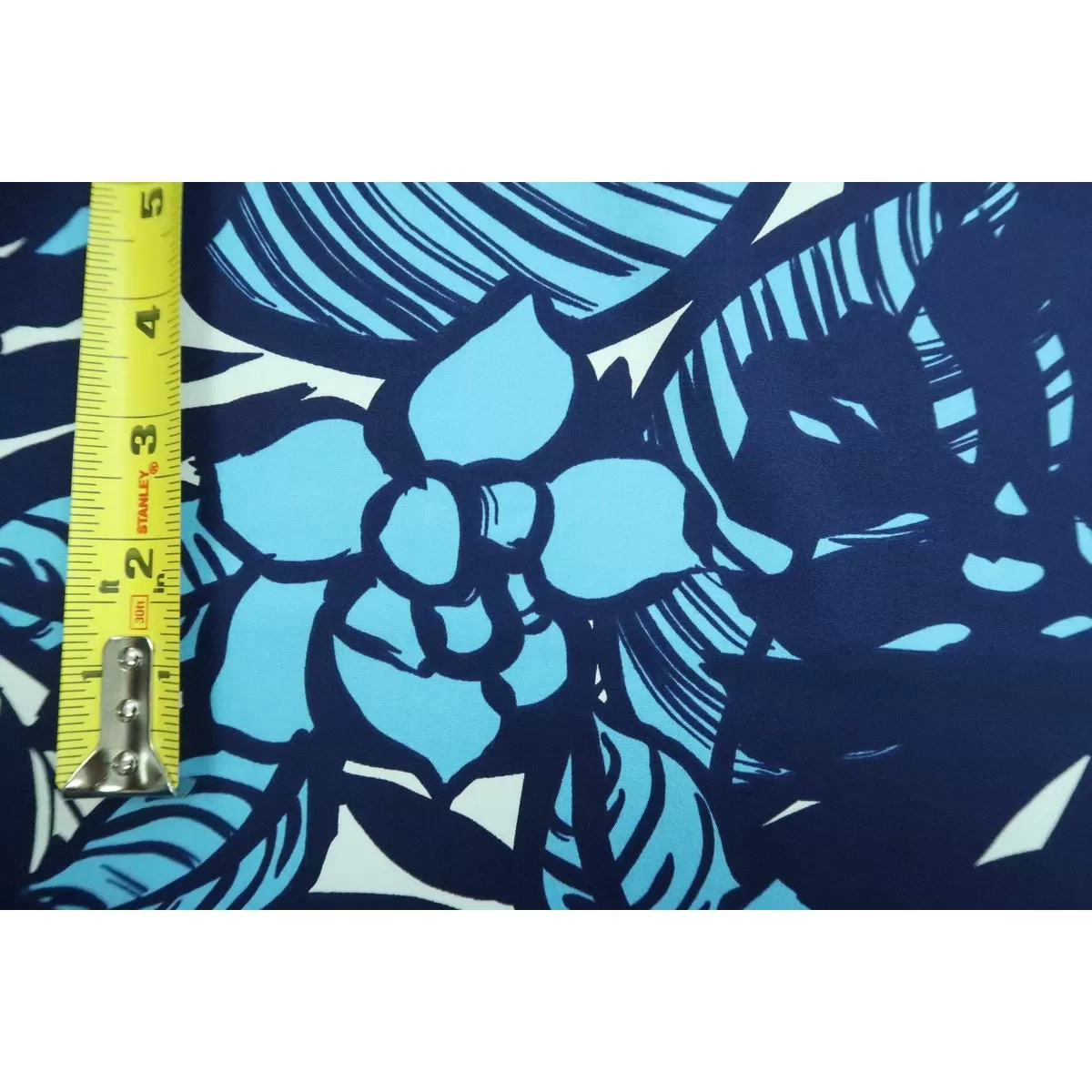 Modern Floral Fabric 100% Cotton | Blue & Black C122B BLU-0012C