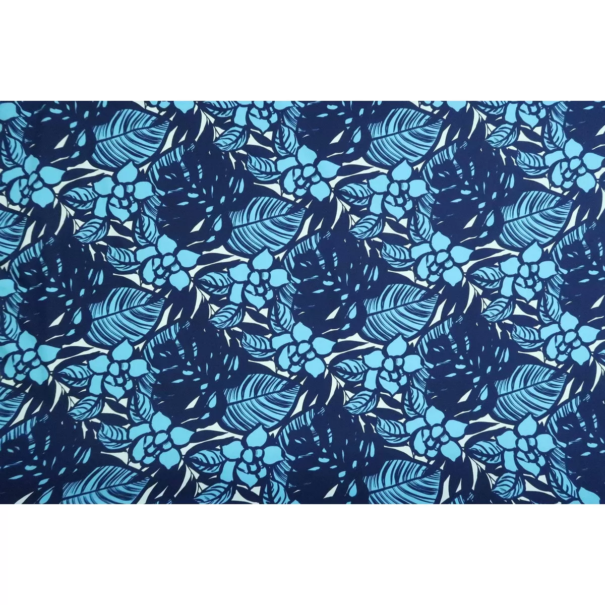 Modern Floral Fabric 100% Cotton | Blue & Black C122B BLU-0012C