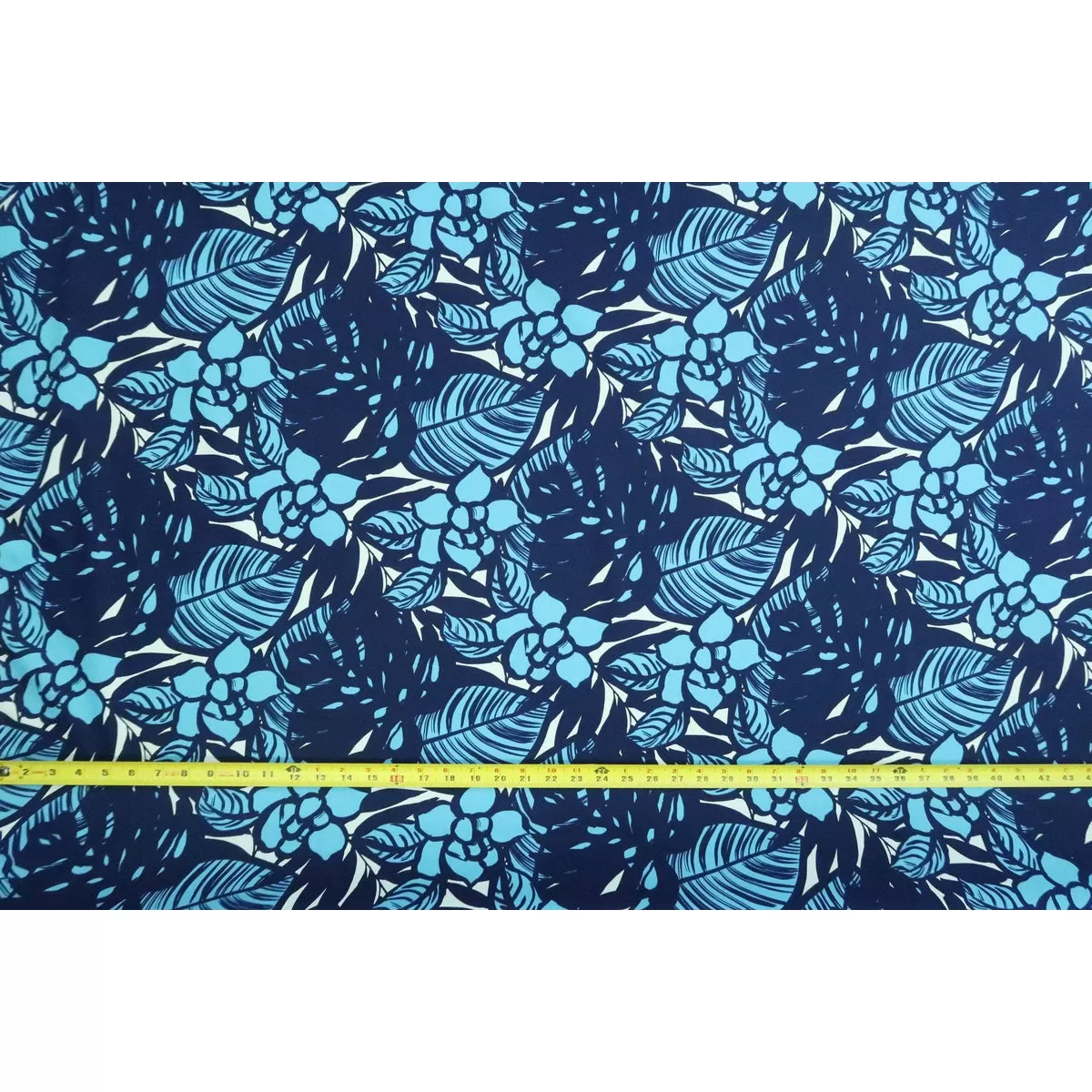 Modern Floral Fabric 100% Cotton | Blue & Black C122B BLU-0012C