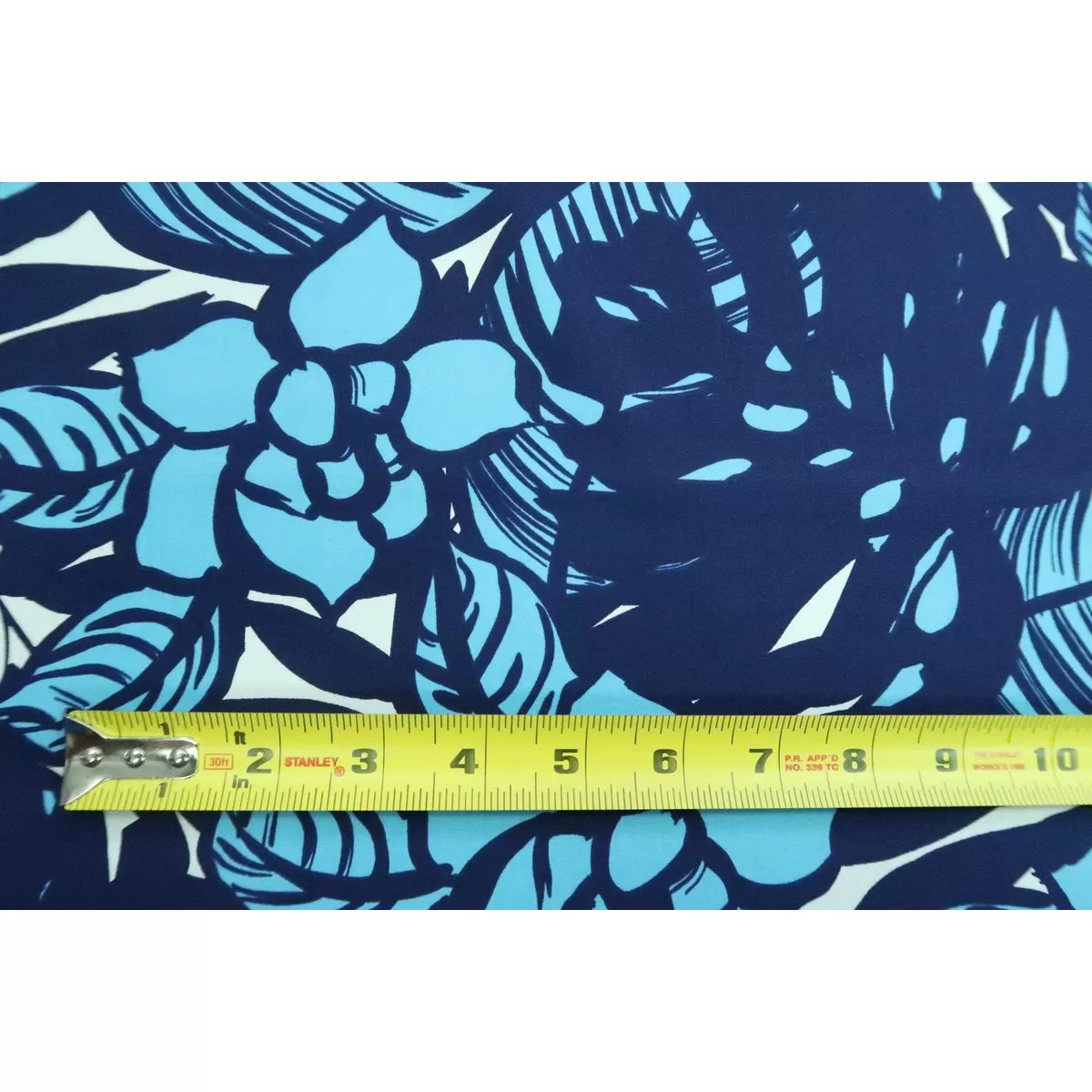 Modern Floral Fabric 100% Cotton | Blue & Black C122B BLU-0012C