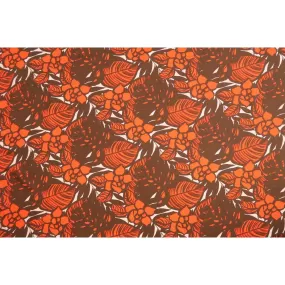 Modern Floral Fabric | Orange & Brown YEL-0006C